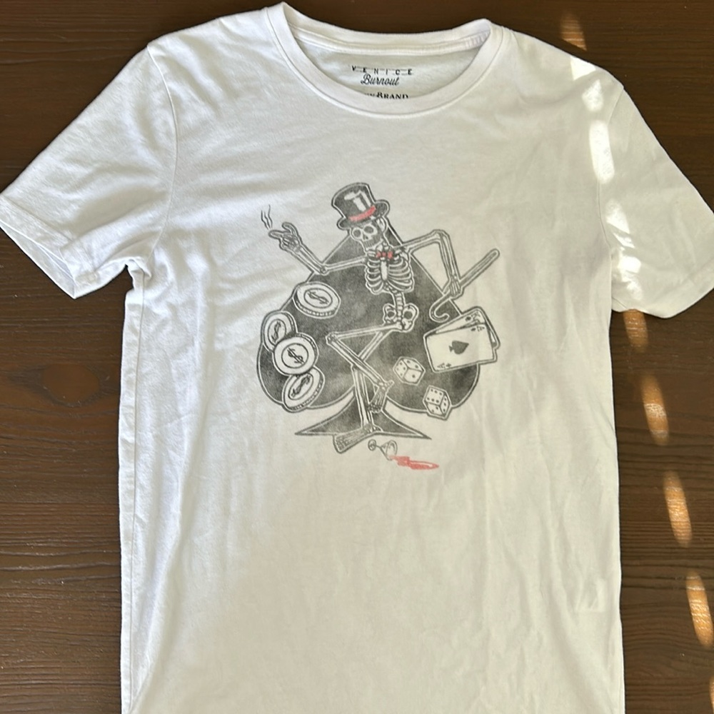 Lucky brand skeleton T-shirt, size small